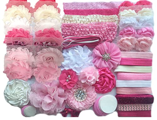 Baby Shower Headband Kit Makes Over 30 Headbands, Baby Shower Headband Station, DIY Baby Headband Kit - Pretty in Pink
