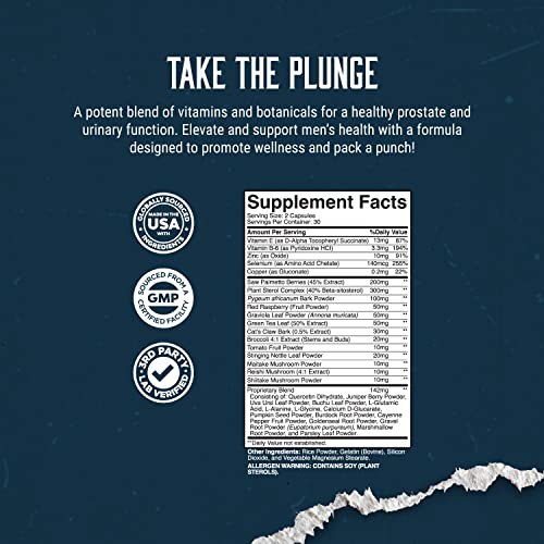 Prostate Support Prostate Supplement For Men A Natural Formula Saw Palmetto With Vitamin E, Amino Acids, Pygeum And 100% Pure And Reduce Symptoms Of Frequent Urination & Hair Loss #TOP2