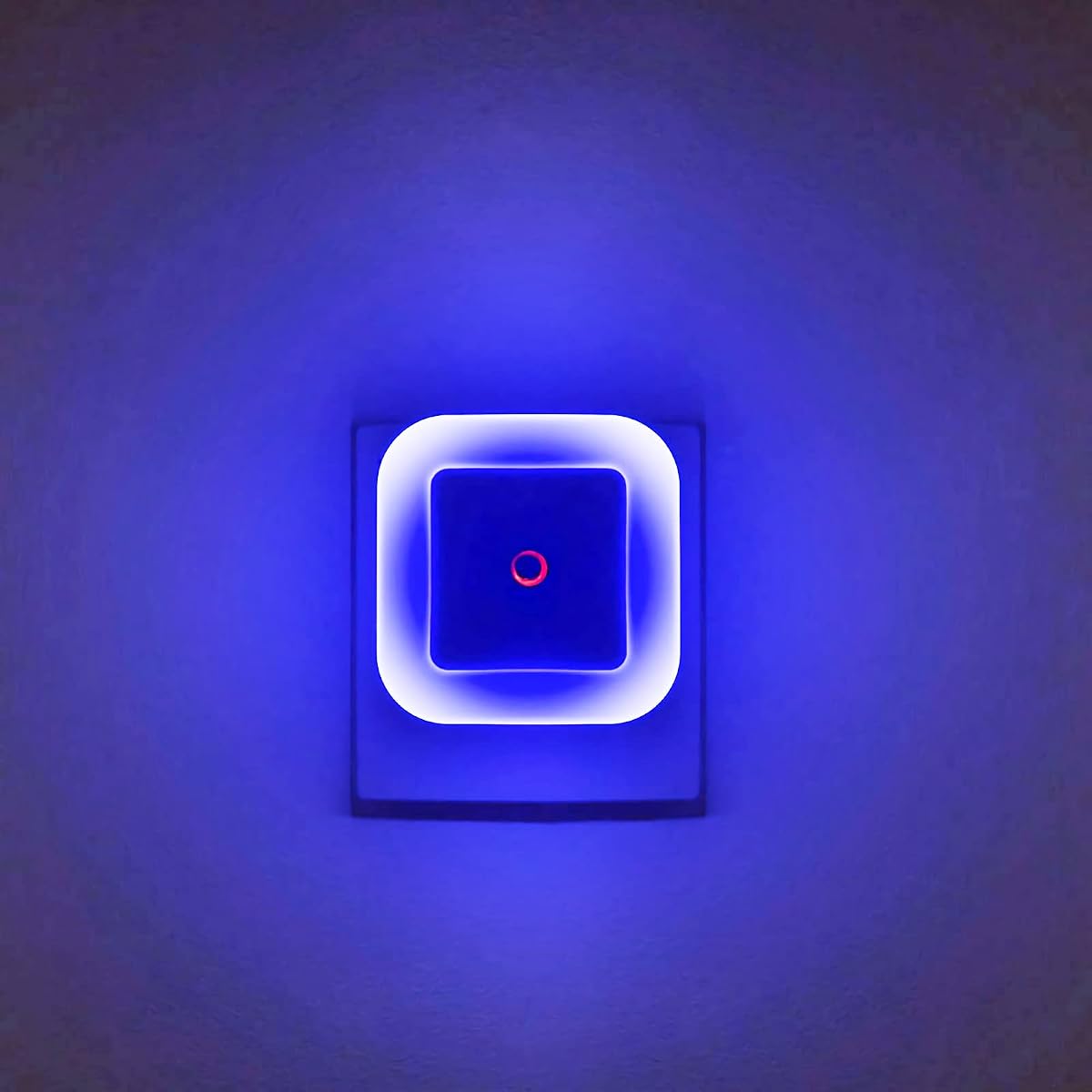 4 Pack Plug-in Bright Blue LED Night Lights with Light Sensor | Auto Dusk-to-Dawn Sensor, 0.5W Energy-Saving, Unique Blue Cover Design, for Bedroom, Hallway, Bathroom, and Kitchen