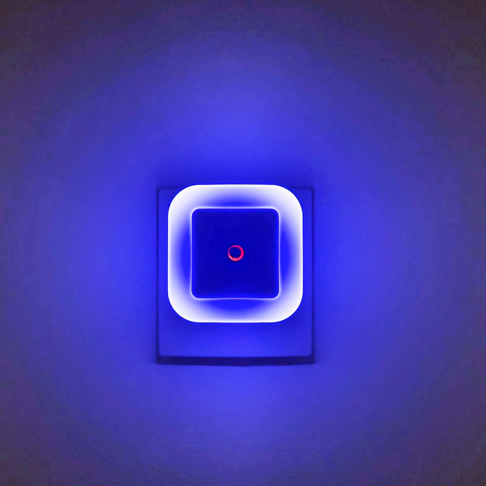 [ Pack of 4 ] Bright Blue Night Lights, Plug Into Wall Light with Light Sensor (Unique Blue Cover Design)