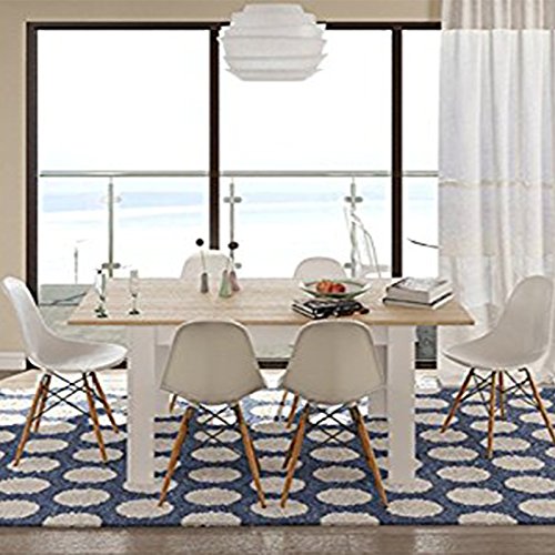 Hogar Decora Pack de Mesa Comedor London + 6 sillas Nordikas Blancas