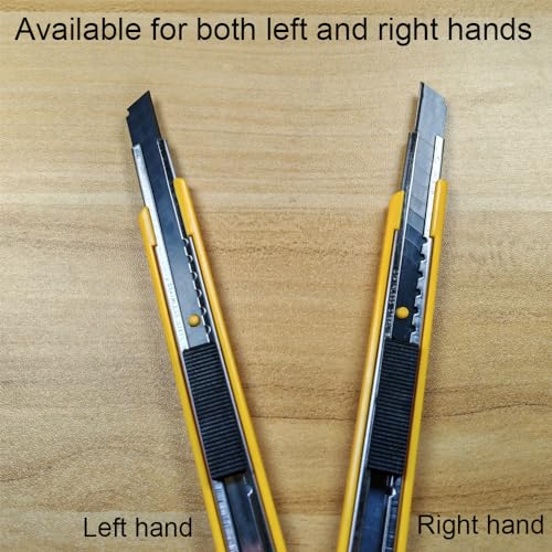 Image of Gebildet 5pcs Right and Left Hand Self-Lock Cutter /9mm Snap Off Blades /60 Blade /Utility Knife /Graphic Knife (Yellow Holder)