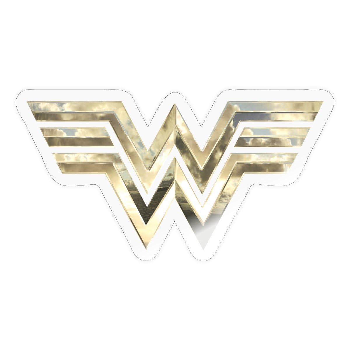 Spreadshirt Wonder Woman 1984 Classic Logo Gold Sticker Size S (10 x 10 cm), 10 x 10 cm, Transparent Glossy