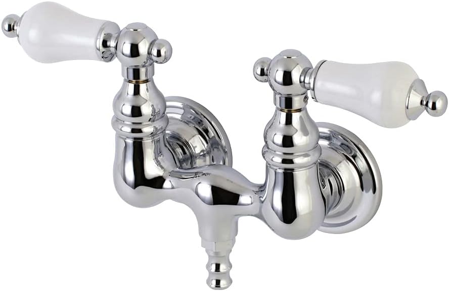 Kingston Brass AE36T1 Aqua Vintage 3-3/8 Inch Wall Mount Tub Faucet, Polished Chrome