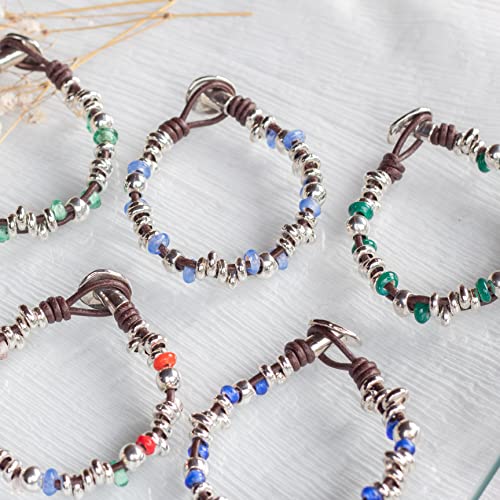 Pulsera Boho Cuero y Zamak con Abalorios 515ZBYljv+L. SL1000