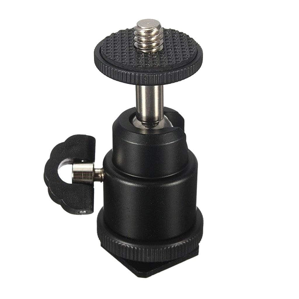 Universal Ball Head Bracket Mount, 360° Rotation, Aluminium Alloy Hot Shoe Adapter for DSLR Cameras, Camcorders, LED Lights, Microphones, Black-image-42