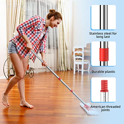 4-Section Spin Mop Replacement Handle，2.5-To-5 Foot Mop Stick Compatible With Triangle Spin Mop Base, Compatible With Ocedar Mop Handle For Easywring Mop Refills。 (Black)（Mop Head Not Included） #TOP3
