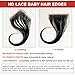 XRDDFL Edges Hair HD Lace Strips for Women - Reusable Invisible Lace Hairline with 4 Pcs Natural Handmade Real Human Hair Pieces, Black Color