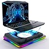 KLIM Turbofrost Max - Refroidisseur PC Portable RGB, Turbo Ventilateur PC Portable XL, Compatible 15.6-17 Pouces, Système Breveté d'Optimisation du Flux d'air, Vitesse réglable, Écran LCD