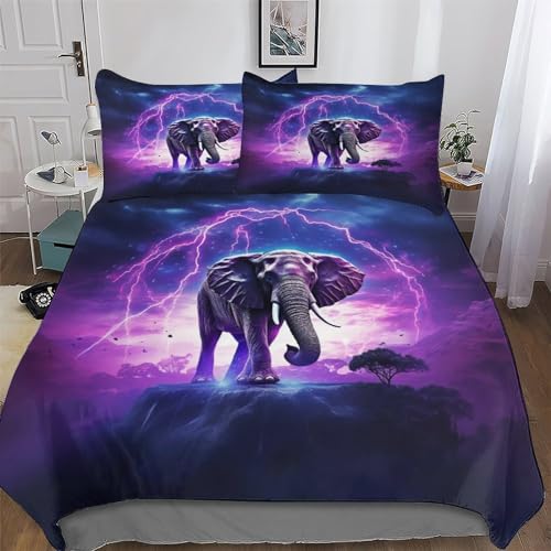 Housse de couette éléphant 3D douce et facile à laver pour grand lit