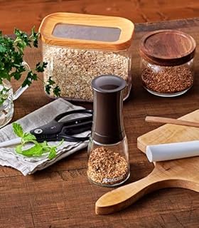 Macinasemi Kyocera con macina in ceramica, regolabile da grosso a fine, contenitore in vetro, marrone, CM-20C SF