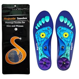Ptyism Solette per Agopressione Magnetiche（Blu&Verde丨44-47） Plantari Magnetici Dimagranti,Solette Massaggianti丨Solette Digitopressione, Solette per Riflessologia Plantare.