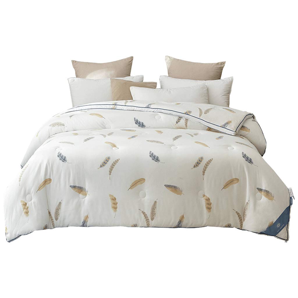 Couette matelassée toutes saisons pour lit double en duvet anti-glissement 150x230 cm