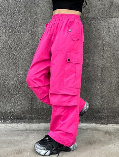 Image of Girls Versatile Casual Solid Cargo Jogger Pants Flap Pockets 6-12 Years