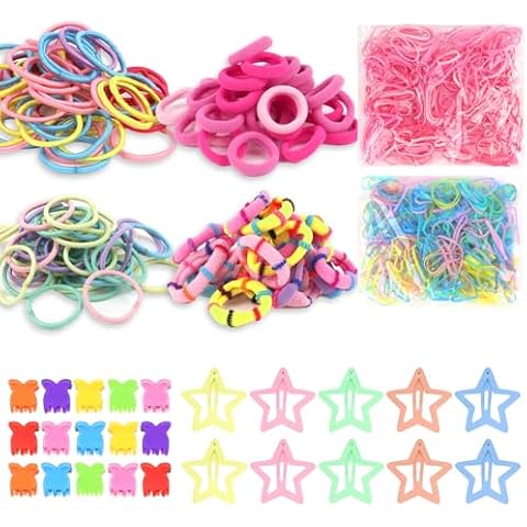 ANBALA Girls Hair Accessories Set Colorful Hair Ties for Women Girls, Elastic Ponytail Holders Rubber Band Cute Hair Clips y2k Hair Accessories (875PCS) Cover