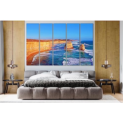 Tableau 5 panneaux Australie ZELLART pour habiller un grand mur de salon