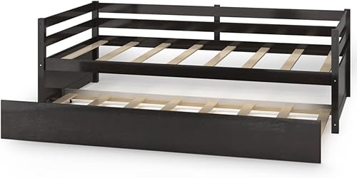 Miniatura 7 de KOTEK Sofá cama individual con nido, marco de sofá cama de madera maciza con soporte de listones duradero, no necesita somier, sofá cama con juego