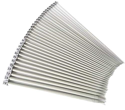 Filan Aluminum Knitting Needles, Single Pointed Set. 35Cm(14") Long (15 Pairs: 2Mm-12Mm) #TOP5