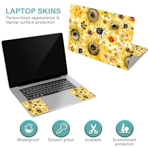 Image of DINKY Laptop Skin Sticker Decal, 12 inch 13 inch 13.3 inch 14 inch 15 inch 15.4 inch 15.6 inch Laptop Universal Reusable Vinyl Skin Stickers Cover Art Decal Notebook PC Personalized Protector-Flora