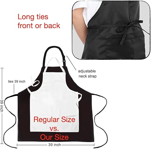 Miniatura 2 de Urby Delantales para mujer con bolsillos, talla grande, XL XXL o cintura 40+, extra grande y largo.