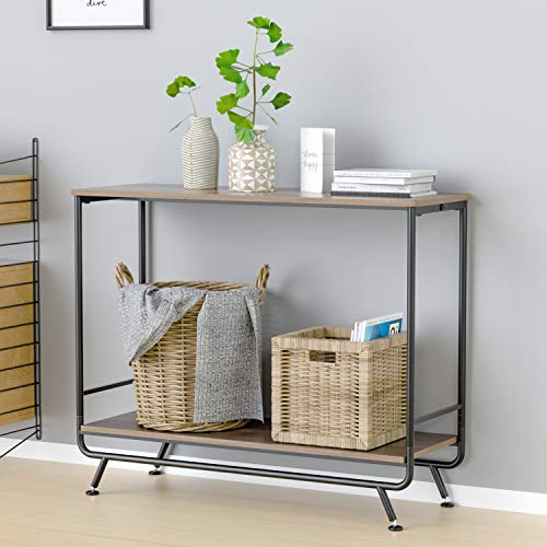 HOMECHO Farmhouse Industrial Console Table, 2-Tier Vintage Sofa Console Hallway Entryway Table