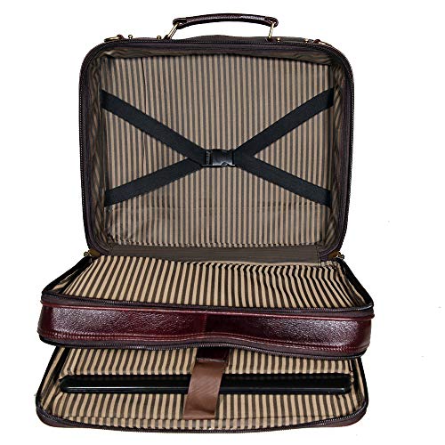 HYATT Leather Accessories Men's Leather Cabin Size Travelling Suitcase Luggage Trolley Bag (Brown, 42 L) 5 515ZERlqL2L