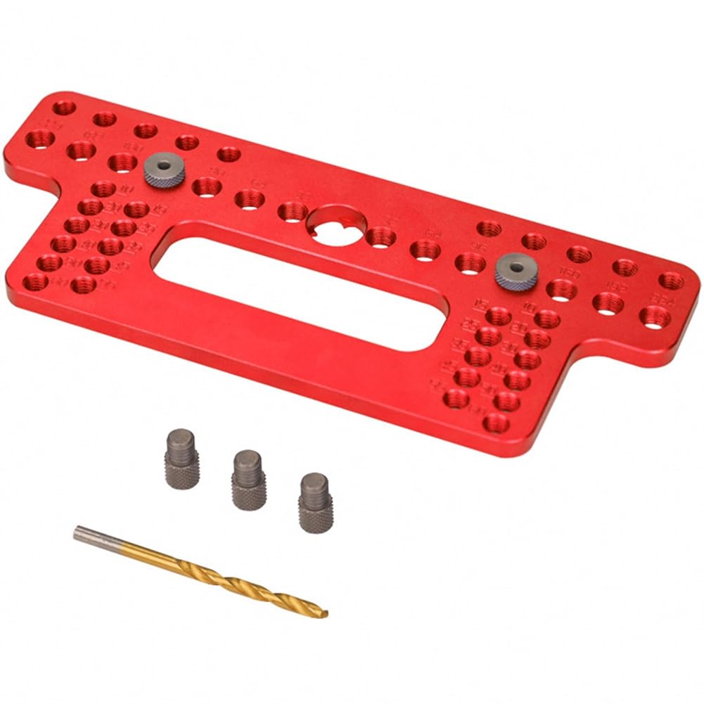 Jnchdghwa Red Drill Guide For Wood Door Handle Locator Puncher For Wardrobe Cabinet Positioner Aluminum Alloy Woodworking Tool