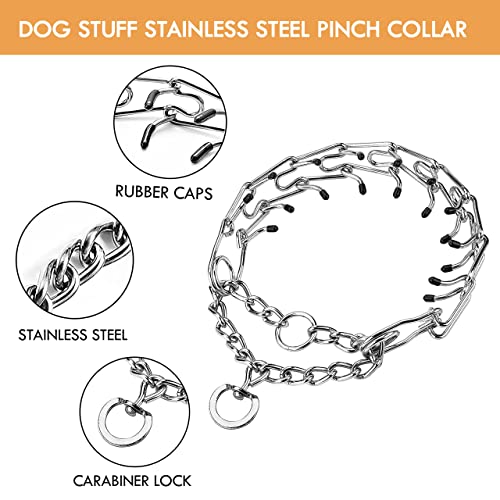 Dog Prong Collar, Adjustable Stainless Steel Pinch Collar Links, Training Collar Quick Release No-Choke Chrome-Plated… - Image 3