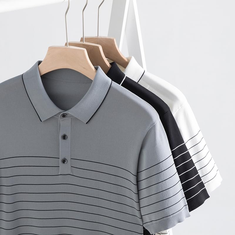 Polo homme rayures anti-transpiration pour le bureau - 2
