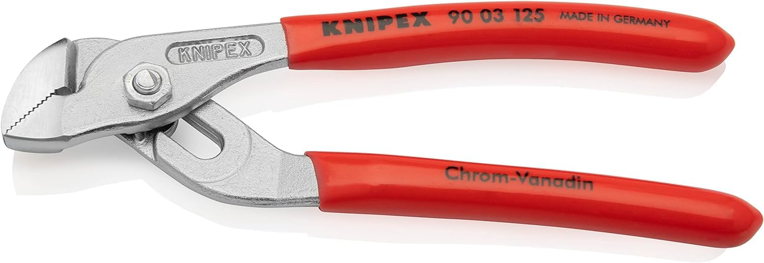 Knipex Pince multiprise miniature à crémaillère chromée, gainées en plastique 125 mm 90 03 125