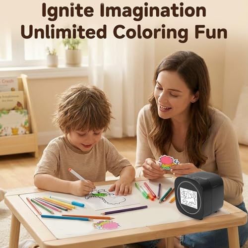 Image of banapoy Thermal Inkless Sticker, Smart AI Sticker Printer Voice Controlled Bluetooth Portable Maker Machine with 2.4 Inch Screen for DIY Arts Crafts Journaling (Black)