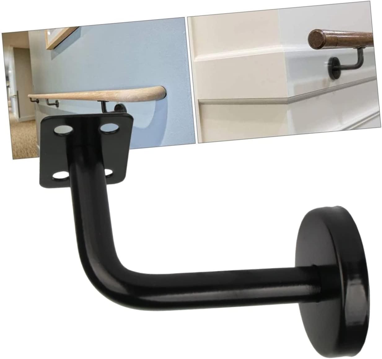 Vaguelly 6Pcs Painted Stainless Steel Stair Railing Bracket Heavy Duty Hand Rail Holders for Indoor and Outdoor Use for Deck and Staircase Support