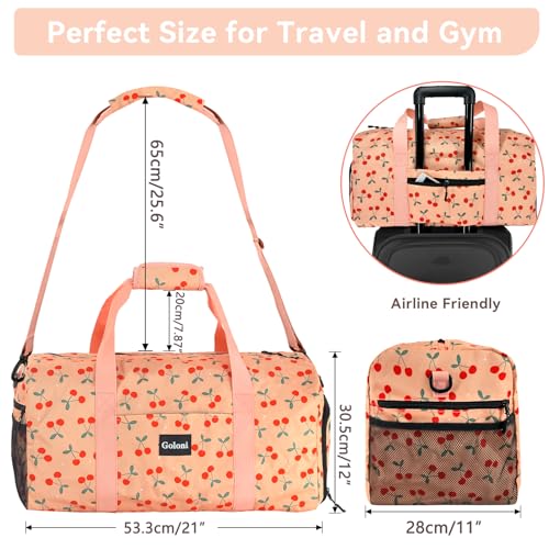 Goloni Cute Duffle Bag for Women, Gym Bag with Shoe Compartment, Lightweight Weekend Travel Duffel Bag,Overnight Bag with Wet Pocket4