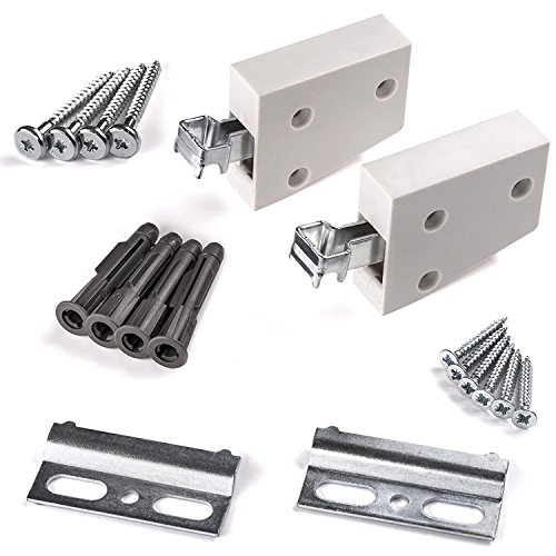 Sotech 2 x SO-Tech® Set Completo Attaccaglie per Pensili Bianco Supporto da Muro Supporto per Armadio Portata 80 kg