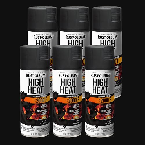 Image of Rust-Oleum 248903-6PK Automotive High Heat Spray Paint, 12 oz, Flat Black, 6 Pack