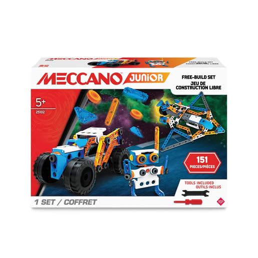 MECCANO Junior Free-Build Set Construction Set For Children From 5 Years STEM Toys For Kids Construction Toy Gift Build It DYI Kid Free Building Boys And Girls
