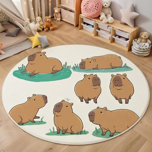 Tapis capybara lavable résistant aux bruits pour grand salon