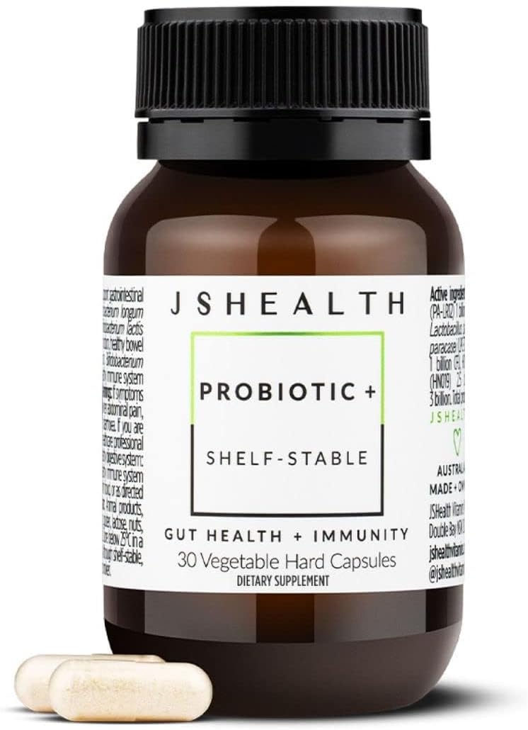 JSHealth Multi-Strain Probiotic Supplement. Advanced Gut Health Formula with 5 Clinically Studied Strains. Shelf-Stable, Vegan. By Nutritionist Jessica Sepel (30 Capsules)