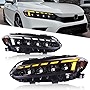 Archaic Headlights for 11th Gen Honda Civic 2022-2023, Full LED Head Lamp with Sequential Turn Signal for Civic Sedan/Coupe/Hatchback, Headlight Assemblies for EX/LX/Sport/Si/Type R, Pair