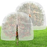 Evoio 4 x 5 FT Large Fruit Tree Garden Plant Protector Netting Covers with Zipper & Drawstring, Plant Protection Mesh Net Bags for Fruit Tree Blueberry Bush Tomato Flowers (2 Pcs)
