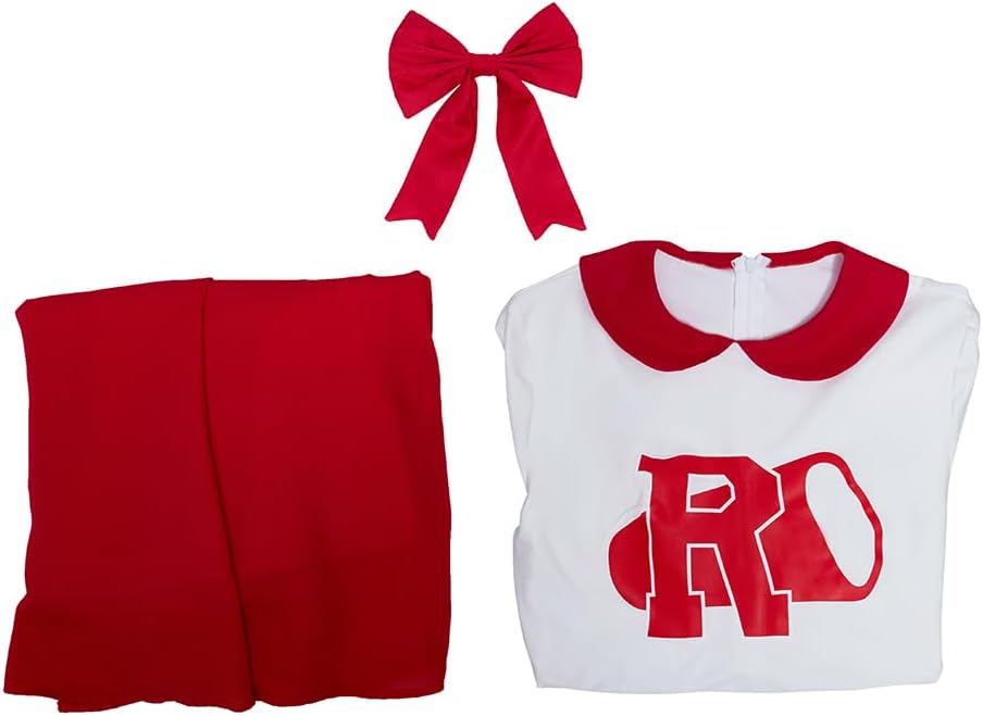 RocailleCos Rise Pink Cosplay Costume Dress Rydell High Cheerleading Outfit Halloween Suit for Women