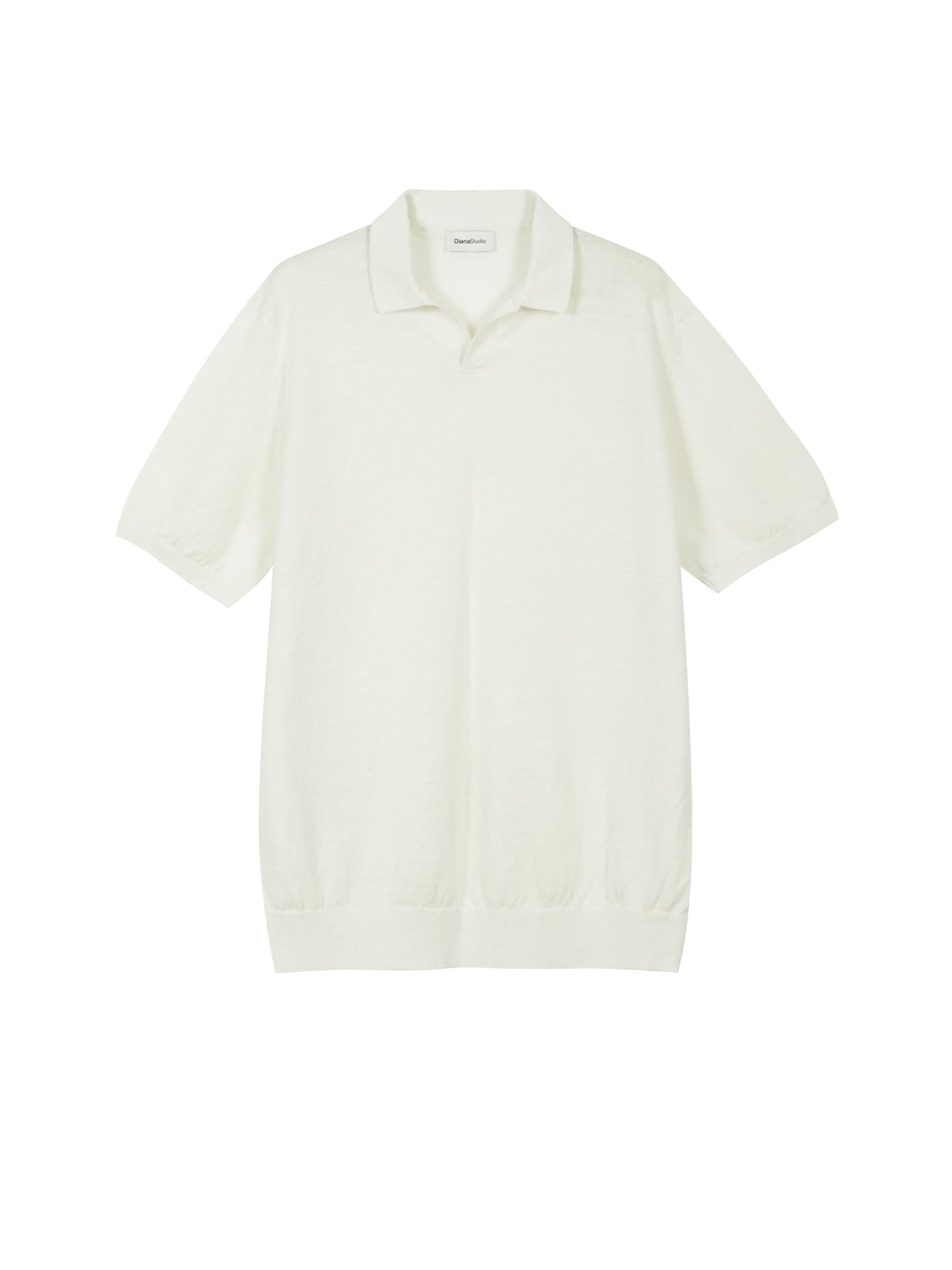 Diana Studio - Polo sans Boutons en 100% Lin, Homme, Manches Courtes, Coupe Décontractée