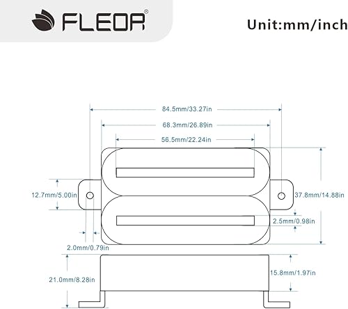 Miniatura 2 de FLEOR Pastilla de puente de alto rendimiento, pastilla Humbucker de doble riel caliente, pastilla de guitarra eléctrica de cerámica, color negro