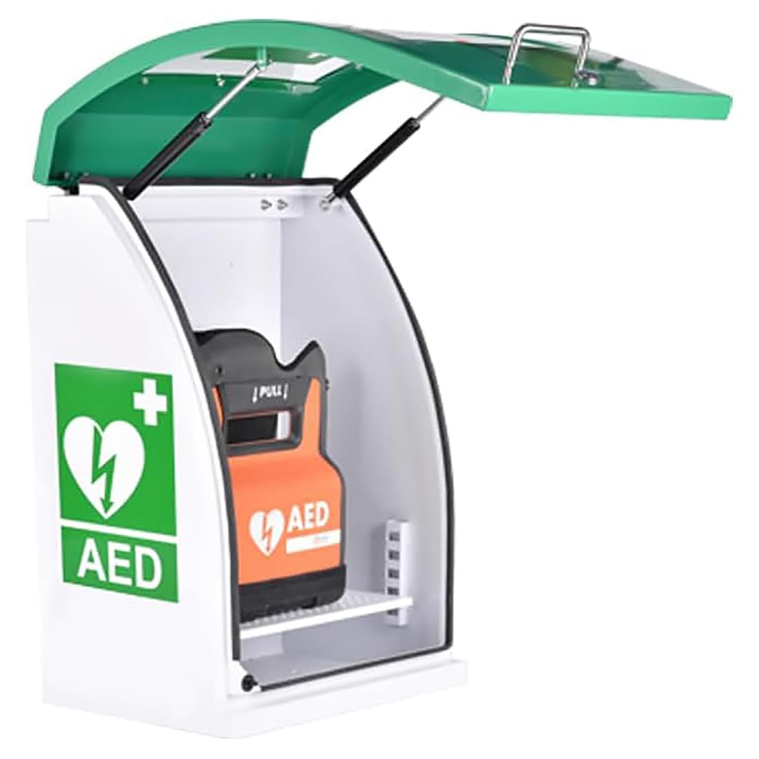 MaxtiL AED Defibrillator Storage Cabinet, Cardiac Defibrillator Steel Storage Cabinet with Key and Alarm, Partition Position Adjustable, for offices, hotels, restaurants, social clubs and other