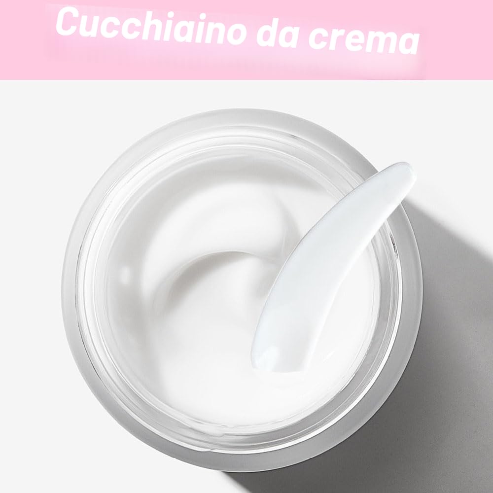 Aeuezxx Contenitori Vuoti Trasparenti, 10 Pcs Contenitori per Crema 10 Pcs Mini Spatola, Contenitori per Cosmetici, Contenitori per Campioni da Viaggio, Spatola per Trucco, Maschera Spatola