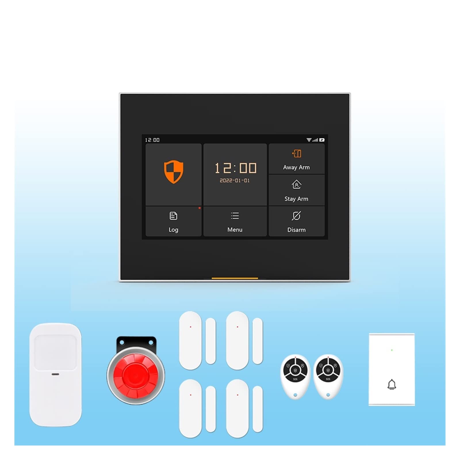 Alarmas para Casa, Kits del sistema de alarma de seguridad del hogar Tuya inteligente for garaje residencial y toque inalámbrico Wifi + gms Apoyar la vida de Samrt Aplicación(H501)