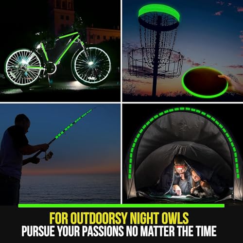 Image of Lockport Glow in The Dark Tape - 30 Ft x 1 Inch - Bright, Rechargeable, & Long-Lasting Fluorescent Tape - Luminous Tape for Halloween, Night Decorations, Outdoor Sports and Home Marking