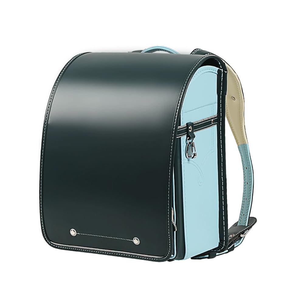 Borsa da Scuola in Stile Giapponese, può Contenere Cartelle A4, Protezione Posteriore E Traspirante, Pelle PU, Adatto A Ragazzi E Ragazze,B,35 * 26 * 15CM