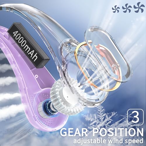 Image of FrSara Neck Fan, Portable Personal Fan Strong Wind, 4000mAh, 360 Cooling | Air Volume, No Hair Twisting, Air Volume On 2 Sides, Non-Slip, Quick Charge, Long Use Time, Gift for Women, Men, Birthday