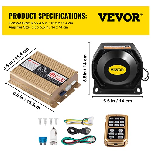 Mophorn 400W 8 Sound Loud Car Warning Police Fire